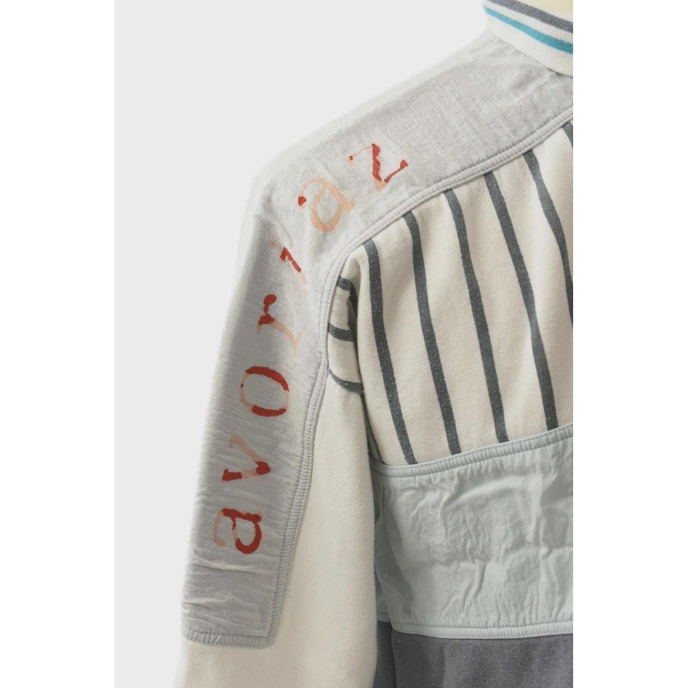 80s Vintage Graphic Polo Style Cotton Sweatshirt Mens L White Sporty Sweater - Picture 2 of 8